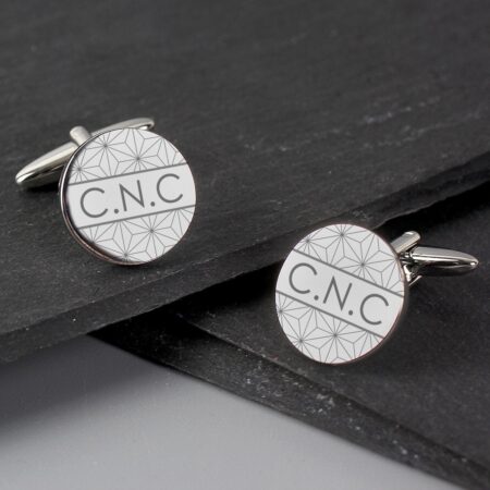 Personalised Geometric Round Cufflinks: 4 - Cufflinks & Tie Slides By Gift Moments