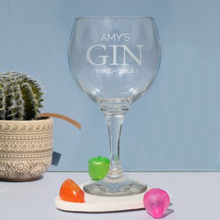 Personalised Gin Balloon Glass: 4 - Cocktail Glasses By Gift Moments