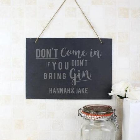 Personalised Gin Large Hanging Slate Sign: 4 - Signs & Plaques By Gift Moments