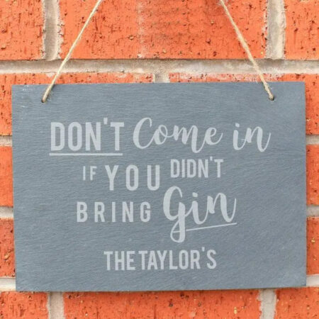 Personalised Gin Large Hanging Slate Sign: 1 - Signs & Plaques By Gift Moments