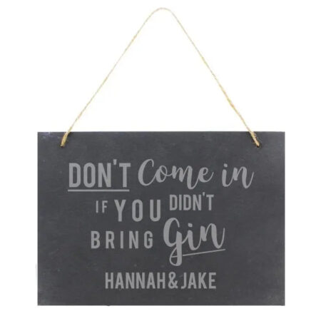 Personalised Gin Large Hanging Slate Sign: 3 - Signs & Plaques By Gift Moments