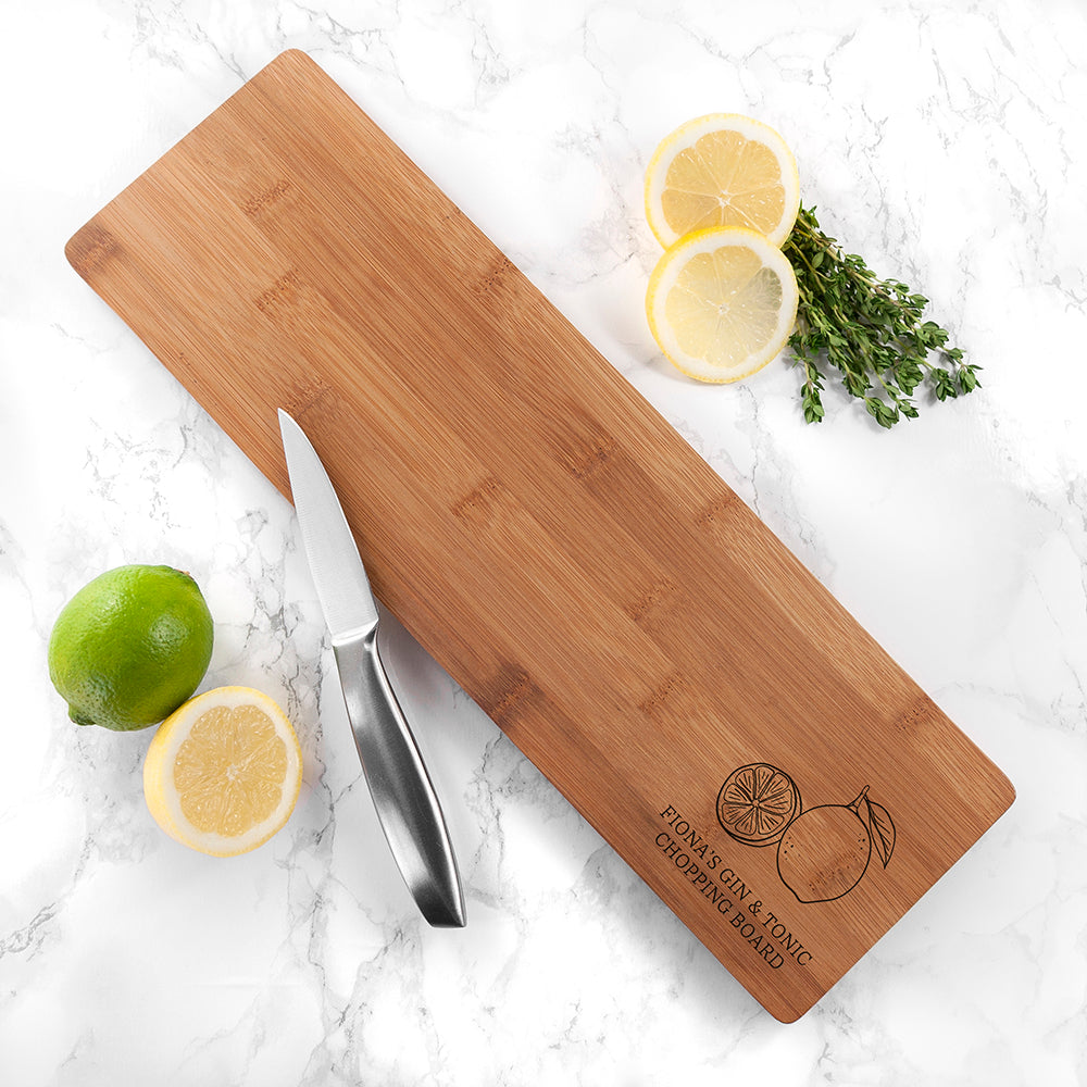 Personalised Gin & Tonic Bamboo Chopping Board: 1 - Chopping Boards By Gift Moments