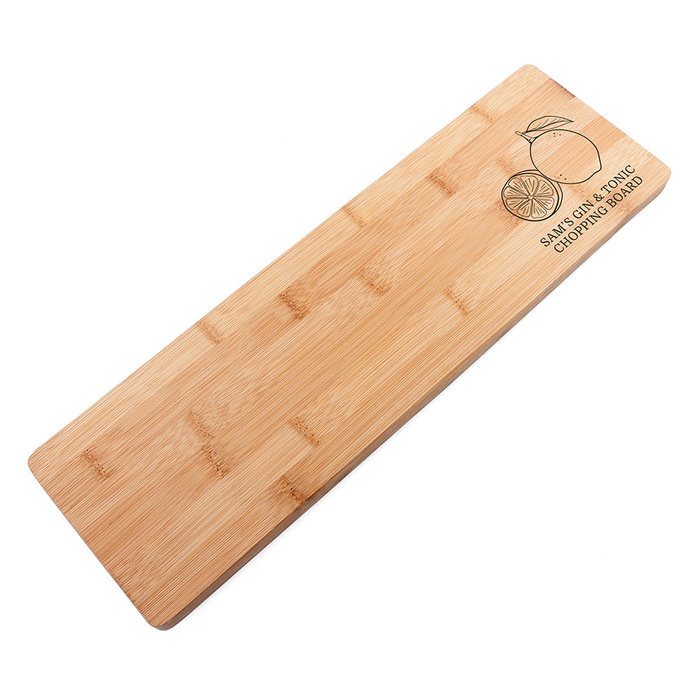 Personalised Gin & Tonic Bamboo Chopping Board: 4 - Chopping Boards By Gift Moments