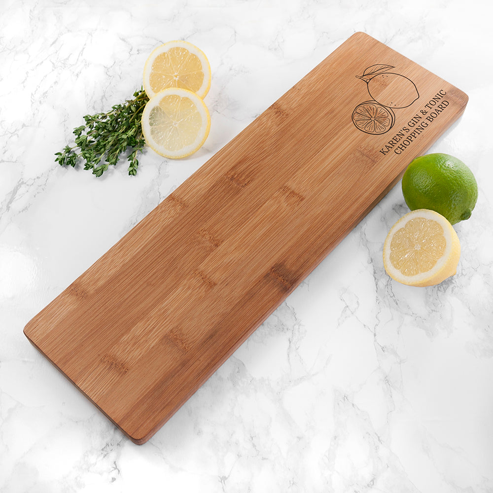 Personalised Gin & Tonic Bamboo Chopping Board: 2 - Chopping Boards By Gift Moments