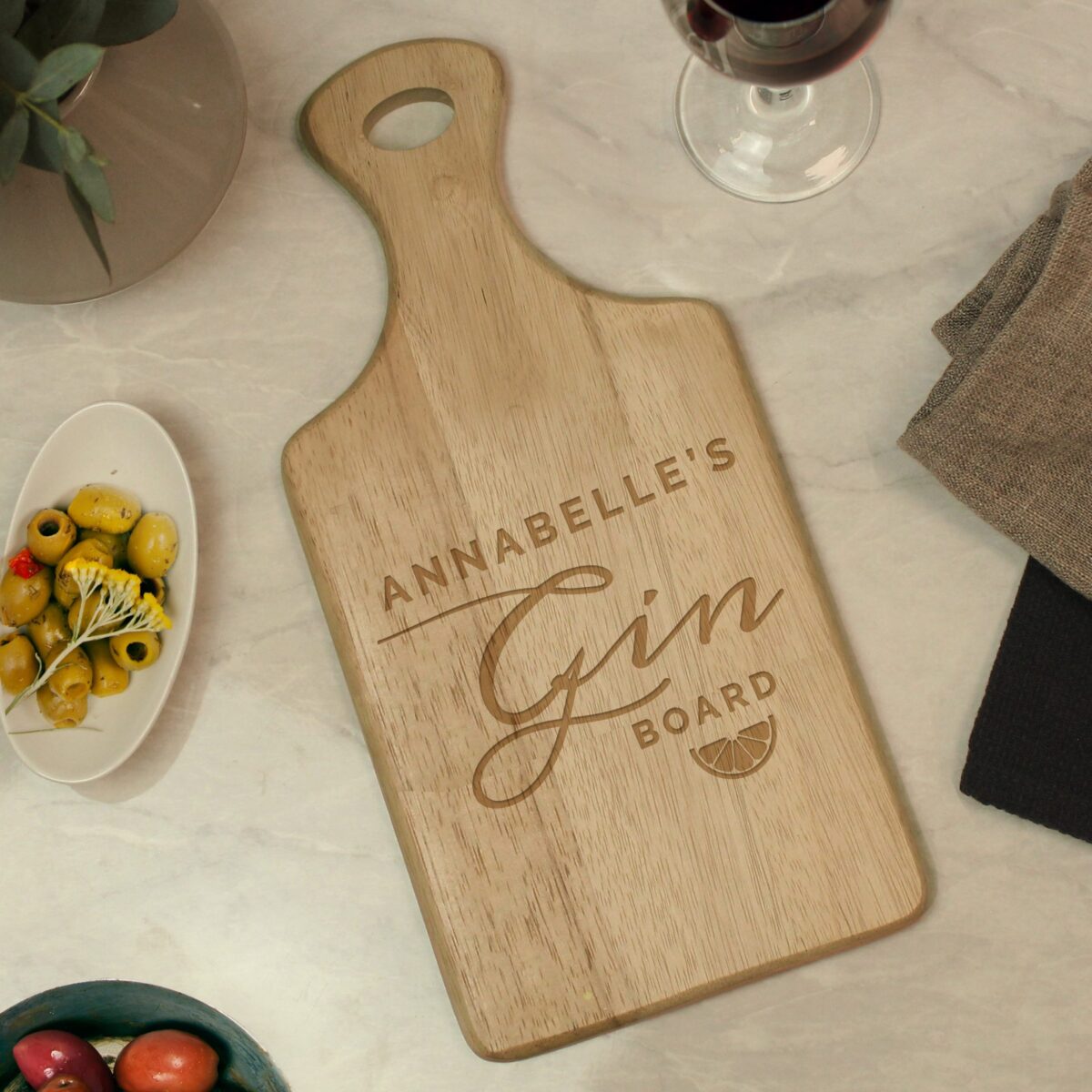 Personalised Gin Wooden Paddle Board: 3 - Chopping Boards By Gift Moments