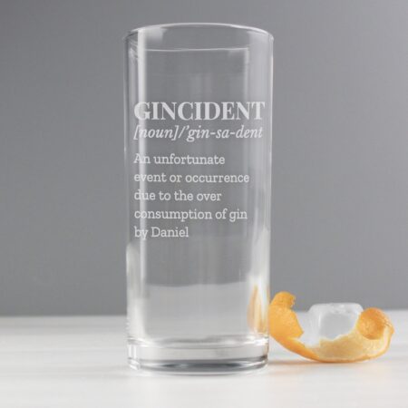 Personalised Gincident Hi Ball Glass: 5 - Highball Glasses By Gift Moments