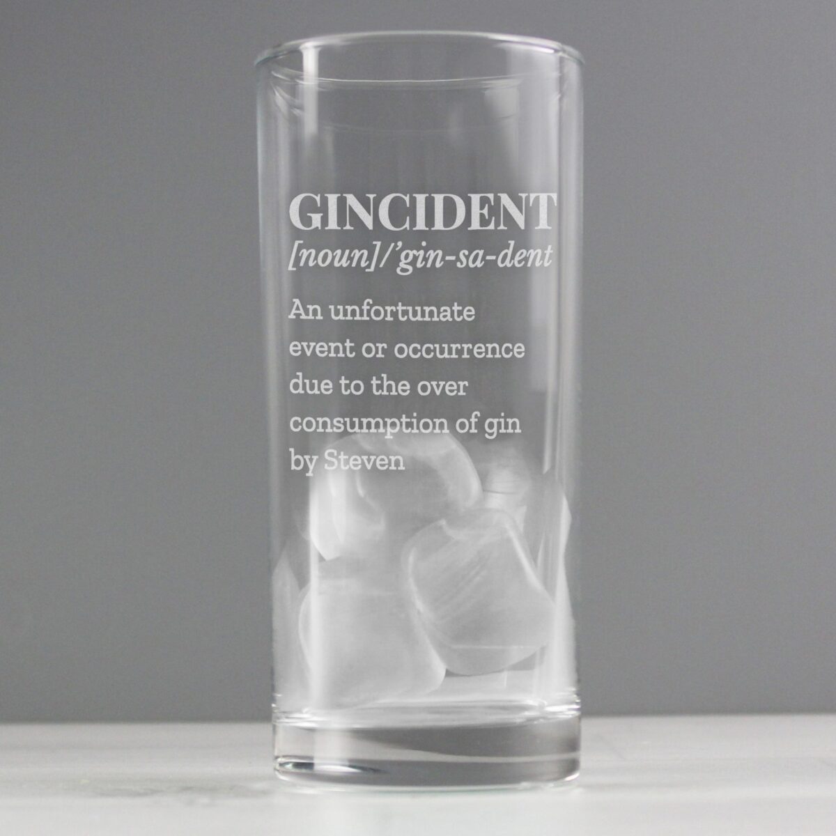 Personalised Gincident Hi Ball Glass: 4 - Highball Glasses By Gift Moments