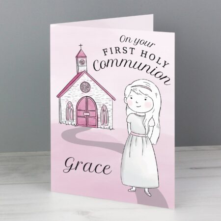 Personalised Girls First Holy Communion Card: 2 - Greeting Cards By Gift Moments