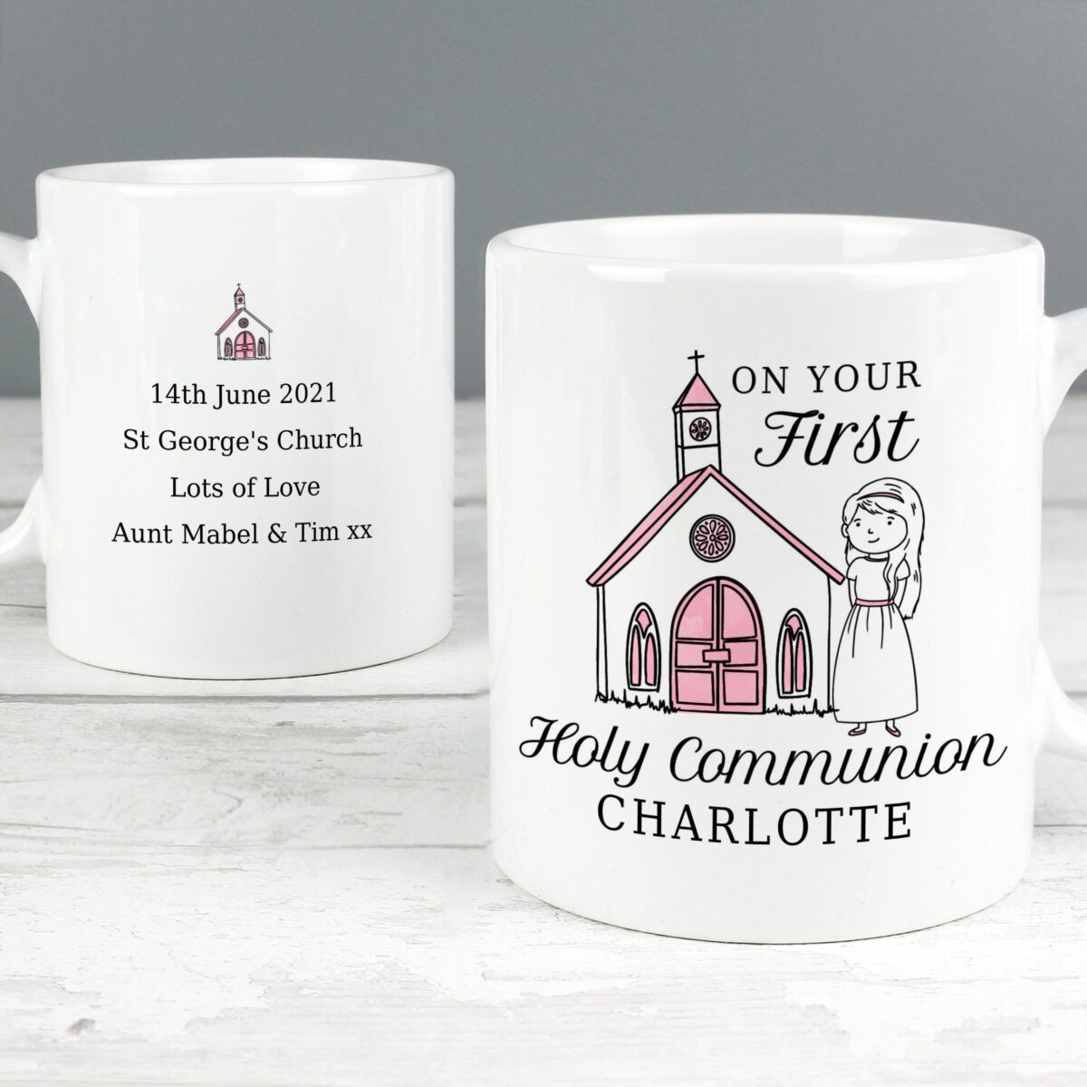 Personalised Girls First Holy Communion Mug: 3 - Mugs By Gift Moments