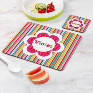Personalised Girl’s Floral Placemat & Coaster Sets: 5 - Placemats By Gift Moments