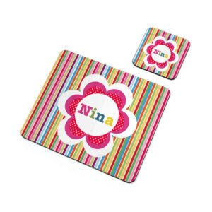 Personalised Girl’s Floral Placemat & Coaster Sets: 12 - Placemats By Gift Moments
