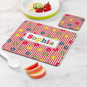 Personalised Girl’s Patterned Placemat & Coaster Sets: 11 - Placemats By Gift Moments