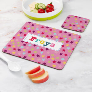 Personalised Girl’s Patterned Placemat & Coaster Sets: 10 - Placemats By Gift Moments