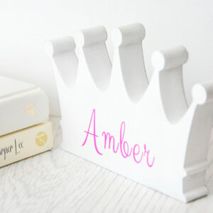 Personalised Girls Wooden Crown Ornament: 4 - Ornaments By Gift Moments