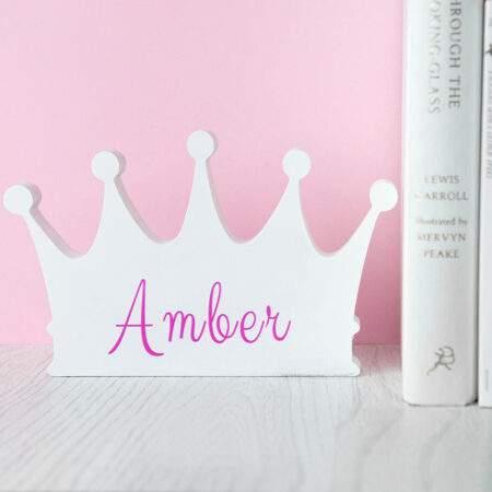 Personalised Girls Wooden Crown Ornament: 5 - Ornaments By Gift Moments