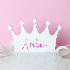 Personalised Girls Wooden Crown Ornament: 1 - Ornaments By Gift Moments