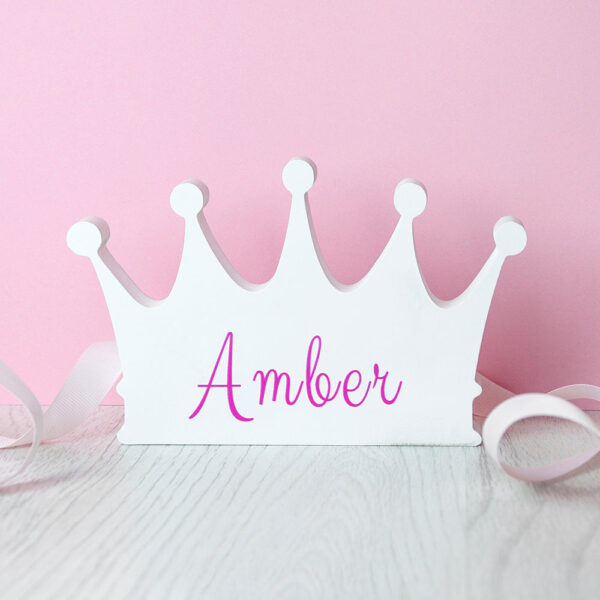 Personalised Girls Wooden Crown Ornament: 1 - Ornaments By Gift Moments