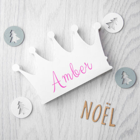 Personalised Girls Wooden Crown Ornament: 2 - Ornaments By Gift Moments