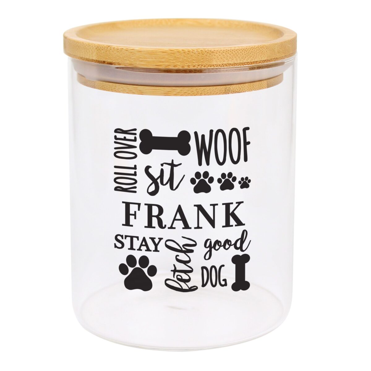 Personalised Glass Dog Treat Jar with Bamboo Lid: 5 - Pet Products By Gift Moments
