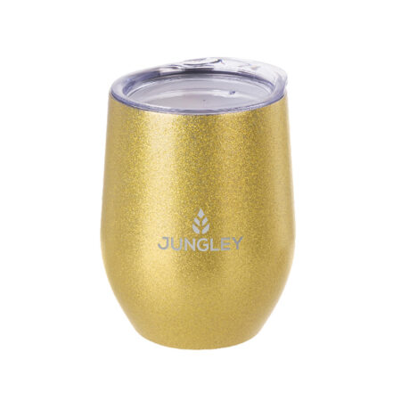 Personalised Glitter Stemless Wine Tumblers: 8 - Gold - Tumblers By Gift Moments