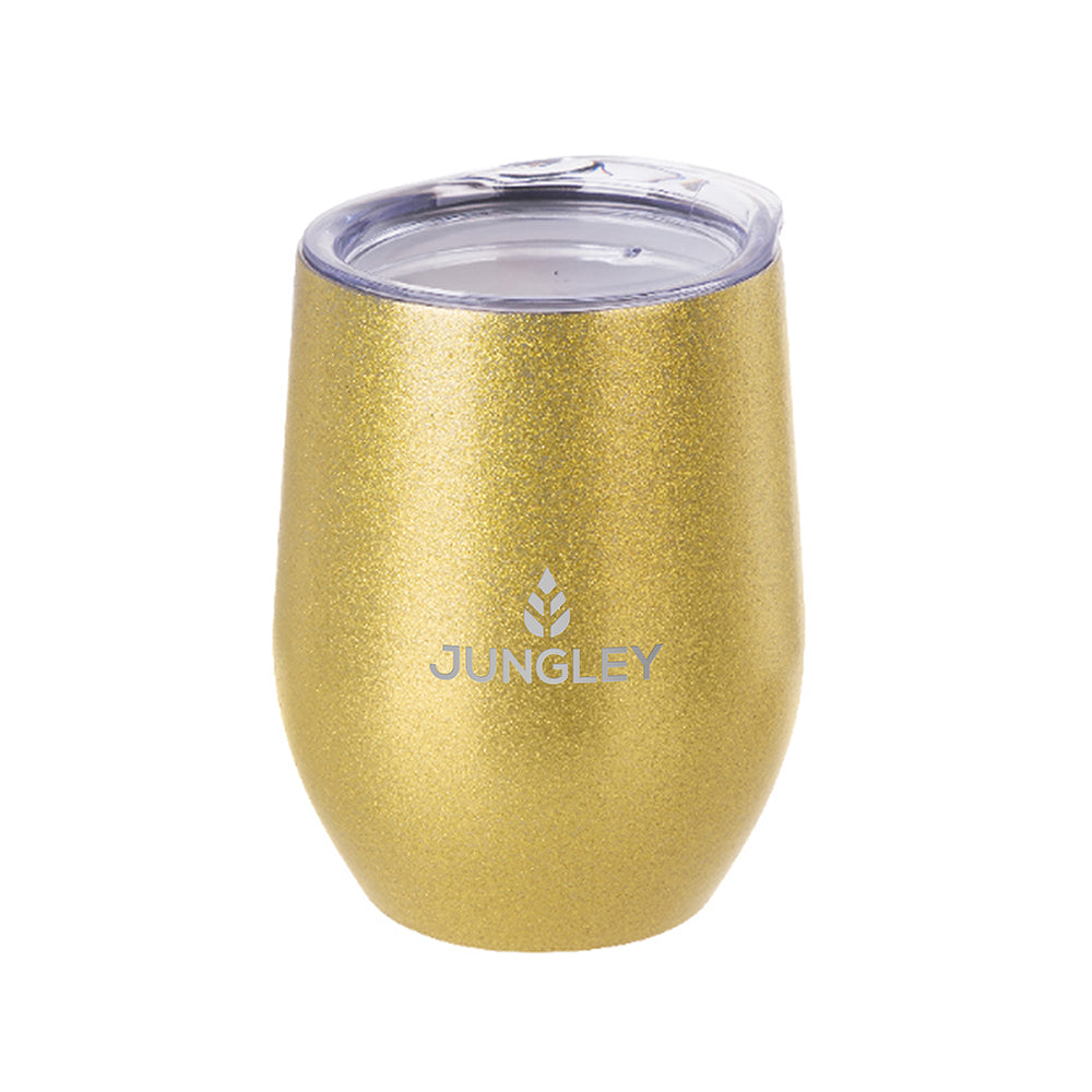Personalised Glitter Stemless Wine Tumblers: 8 - Gold - Tumblers By Gift Moments