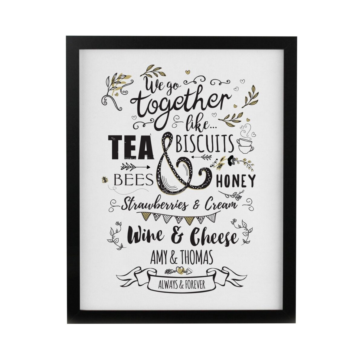Personalised We Go Together Like Framed Prints: 8 - Framed Prints By Gift Moments