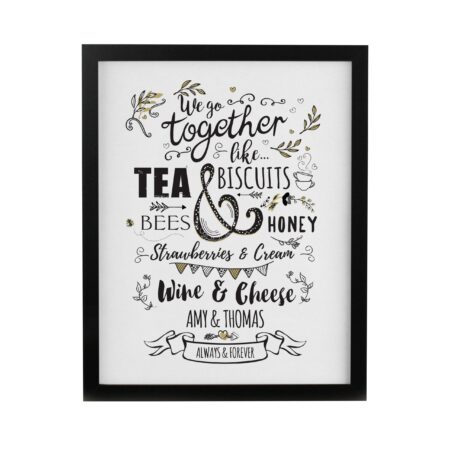 Personalised We Go Together Like Framed Prints: 8 - Framed Prints By Gift Moments