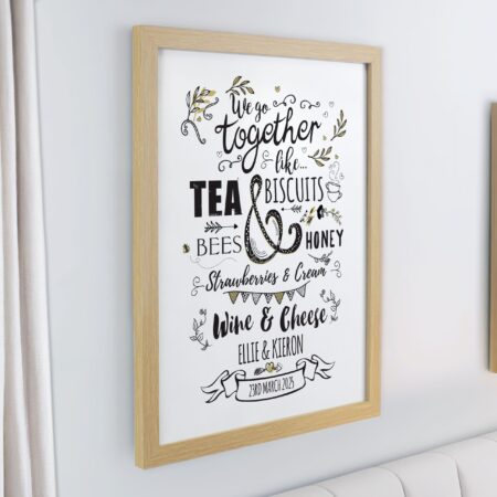 Personalised We Go Together Like Framed Prints: 4 - Framed Prints By Gift Moments