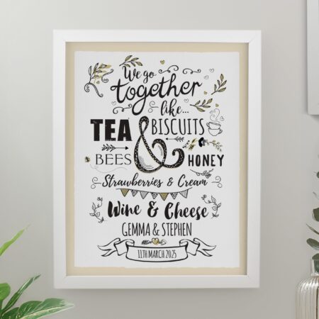 Personalised We Go Together Like Framed Prints: 3 - White - Framed Prints By Gift Moments