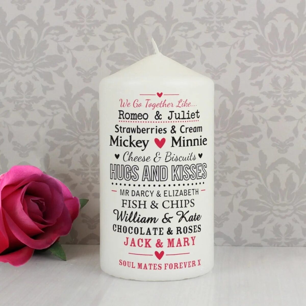 Personalised We Go Together Like.... Pillar Candle: 1 - Candles By Gift Moments