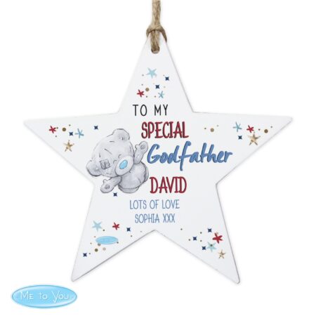Personalised Me to You Godfather Wooden Star Decoration: 5 - Decorations