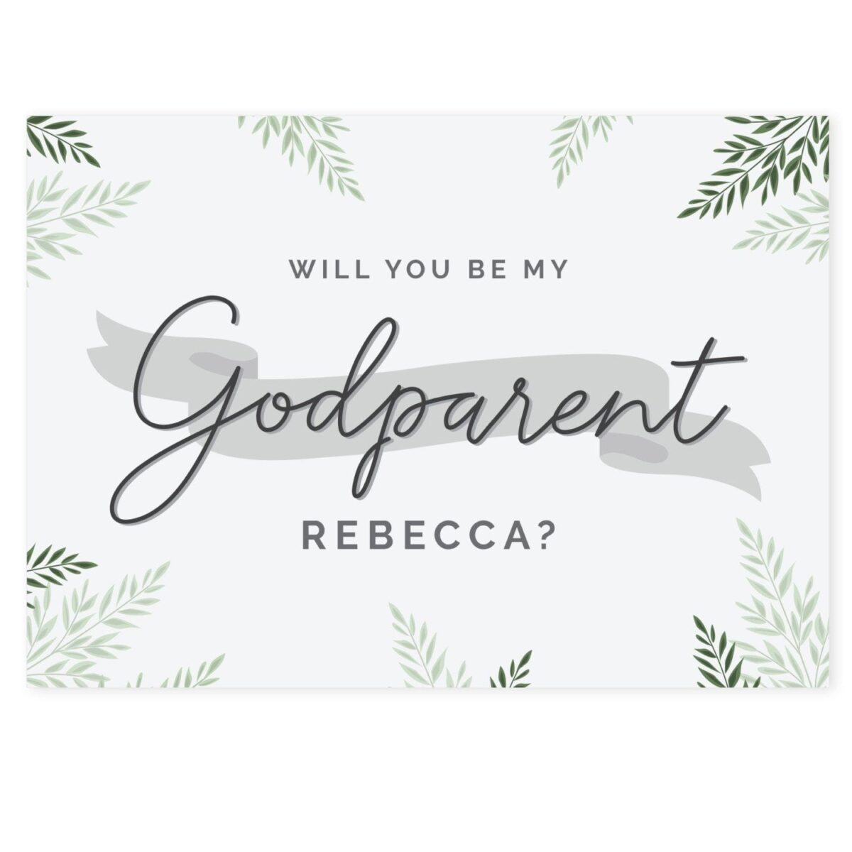 Personalised godparent card