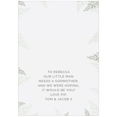 Personalised godparent card