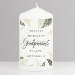 Personalised Godparent Pillar Candle: 1 - Candles By Gift Moments