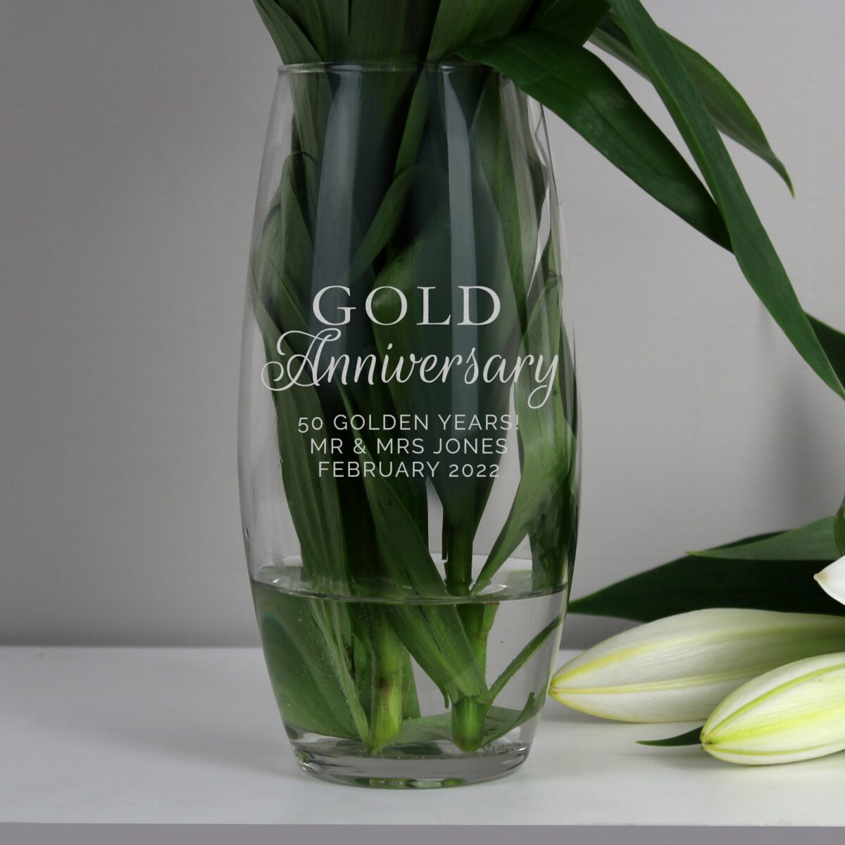 Personalised ’Gold Anniversary’ Bullet Vase: 1 - Vases By Gift Moments