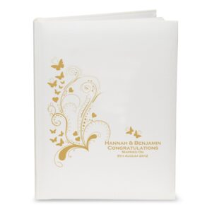 Personalised Gold Butterfly Swirl Traditional Photo Album: 2 - Photo Albums By Gift Moments
