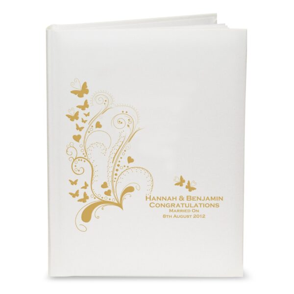 Personalised Gold Butterfly Swirl Traditional Photo Album: 2 - Photo Albums By Gift Moments