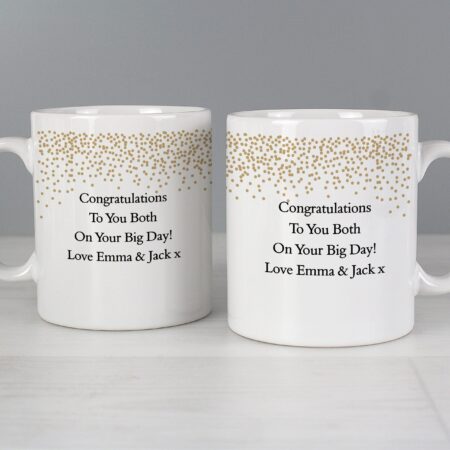 Personalised Gold Confetti Mug Set: 5 - Mugs By Gift Moments