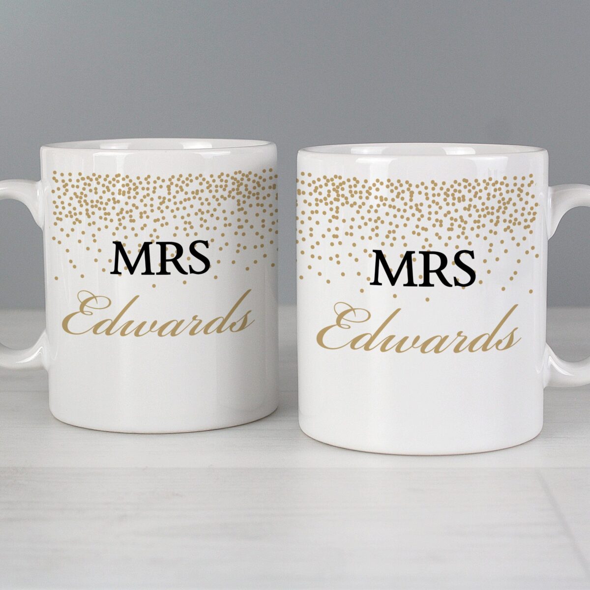 Personalised Gold Confetti Mug Set: 7 - Mugs By Gift Moments