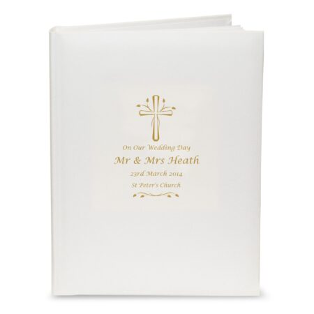 Personalised Gold Cross Traditional Photo Album: 2 - Photo Albums By Gift Moments