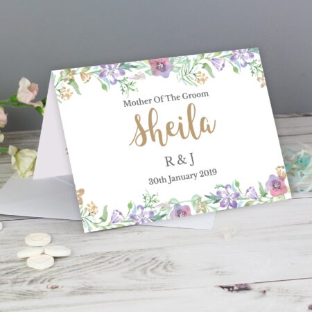 Personalised Gold Floral Watercolour Card: 2 - Greeting Cards By Gift Moments