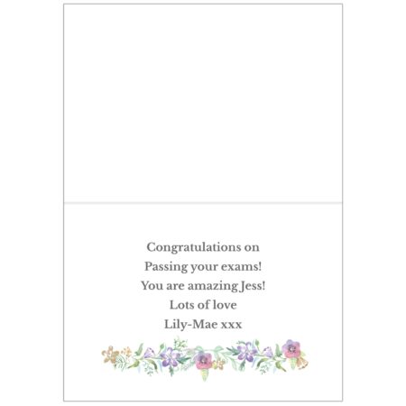 Personalised Gold Floral Watercolour Card: 5 - Greeting Cards By Gift Moments