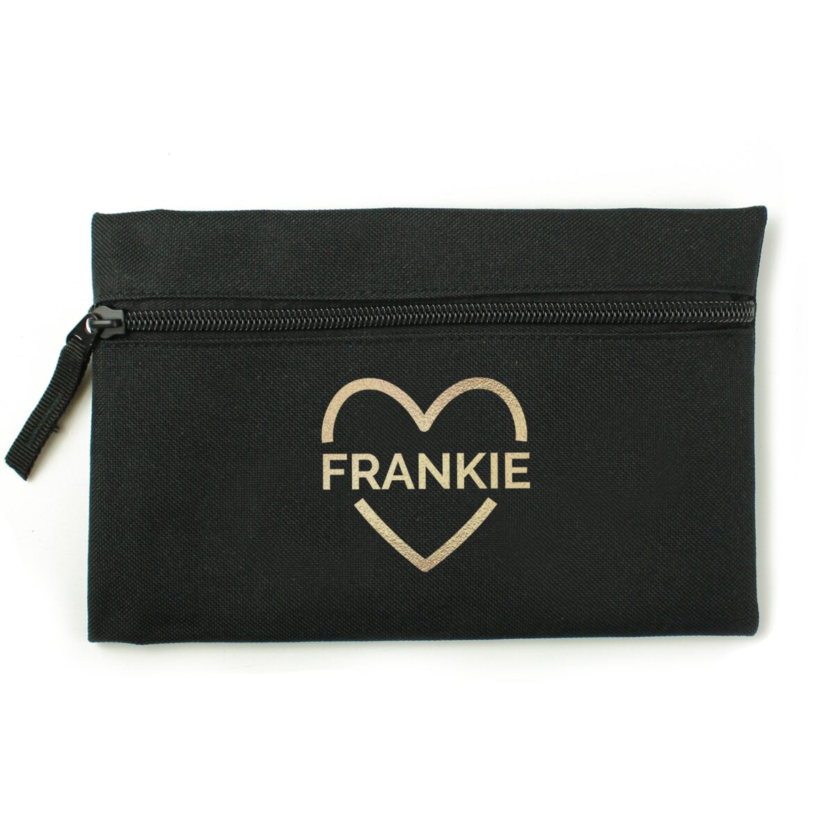 Personalised Gold Heart Black Pencil Case: 5 - Pencil Cases & Sets By Gift Moments
