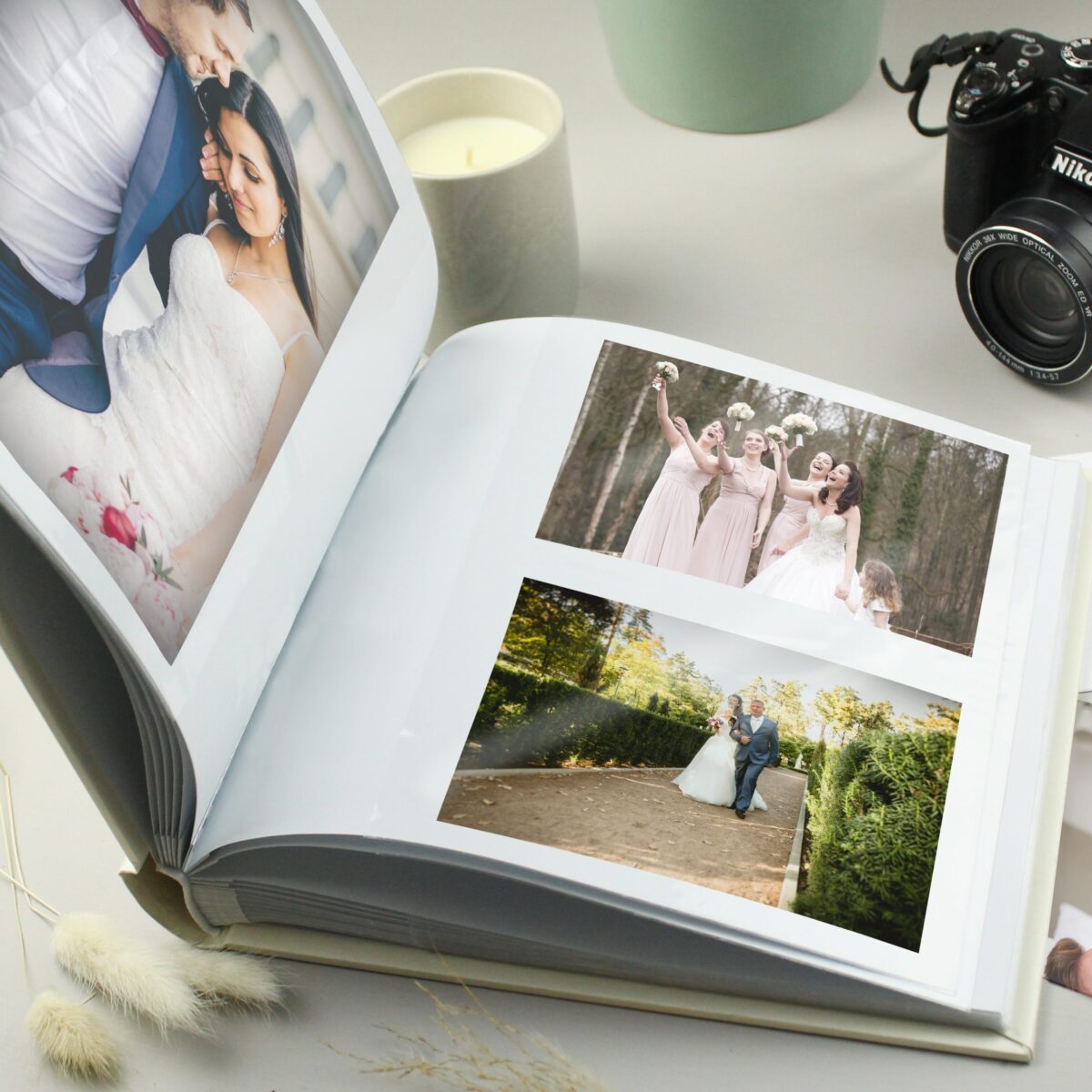 Personalised Gold Heart Couples Square Photo Album: 4 - Photo Albums By Gift Moments