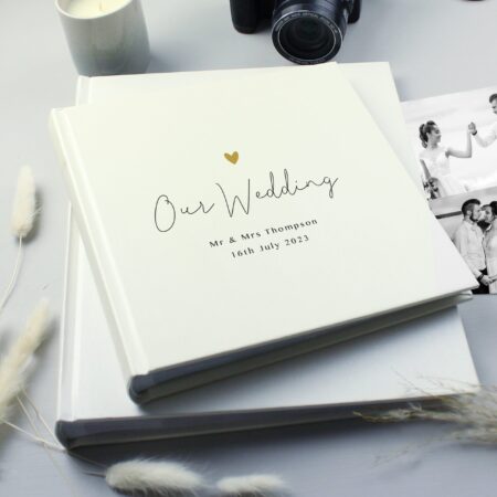 Personalised Gold Heart Couples Square Photo Album: 1 - Photo Albums By Gift Moments