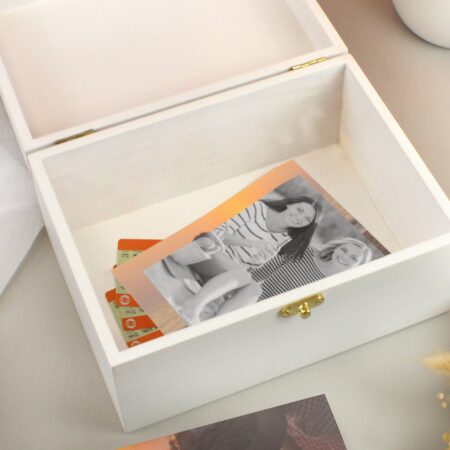 Personalised gold heart keepsake box