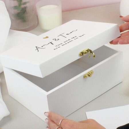 Personalised gold heart keepsake box