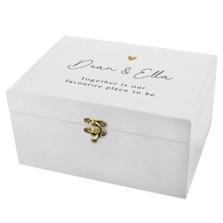 Personalised gold heart keepsake box