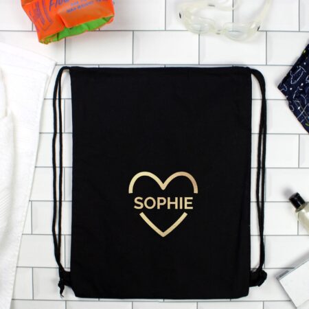 Personalised Gold Heart Kit Bag: 1 - Kids Bags By Gift Moments