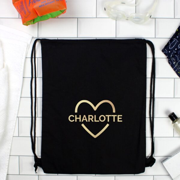 Personalised Gold Heart Kit Bag: 2 - Kids Bags By Gift Moments